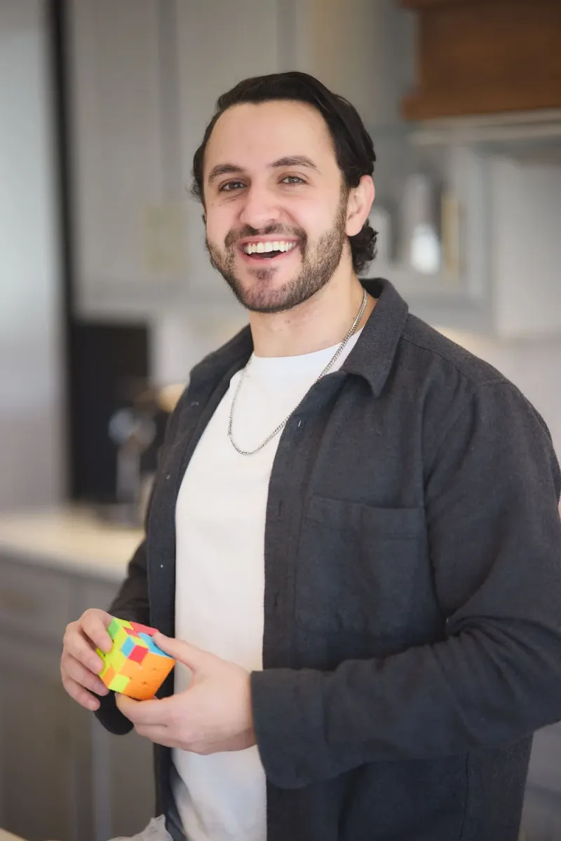 Man photographed outdoors in Austin for his online dating profile